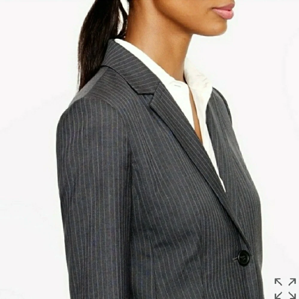 J.Crew Pinstriped Jacket Blazer Super 120s Wool